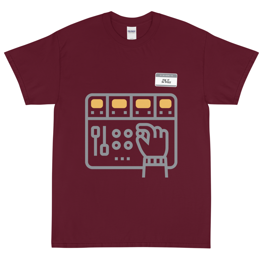 Fix It In Post (Hand On The Board)- Short Sleeve T-Shirt (Grey Variant)