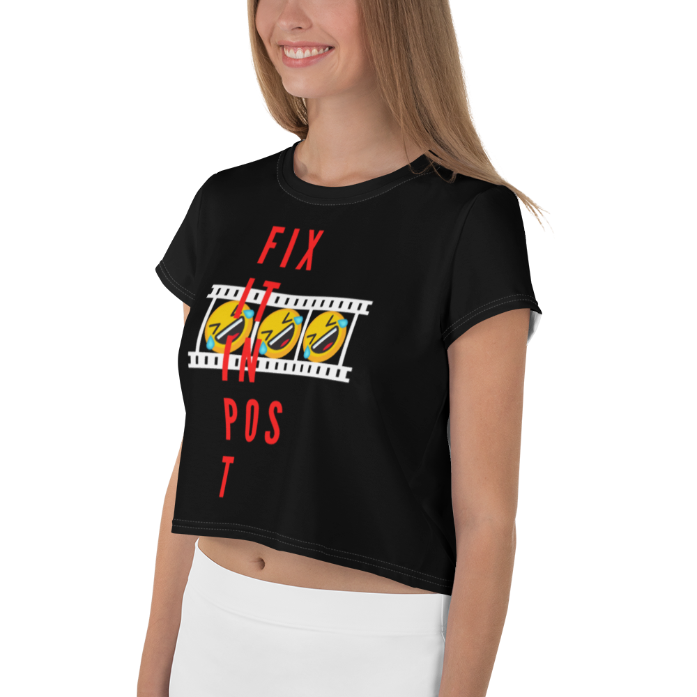 Fix It In Post All-Over Print Crop Tee (Black Variant)