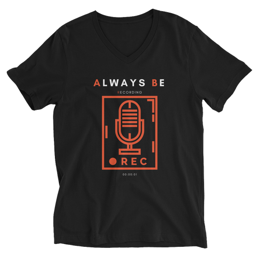 Always Be Recording - Short Sleeve V-Neck T-Shirt